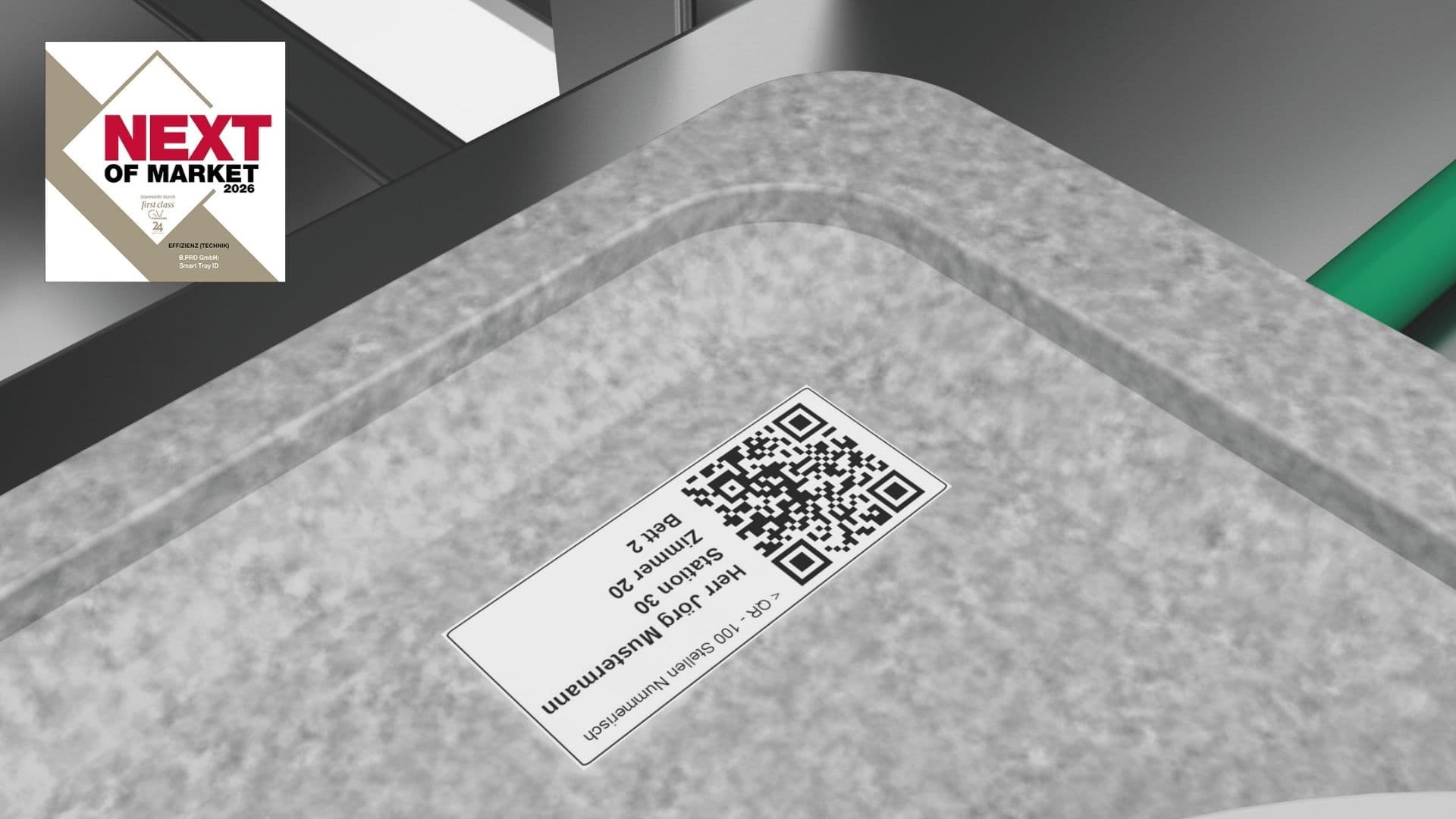 Tablett mit SmartTray ID von BPRO und NEXT Market Award 2026